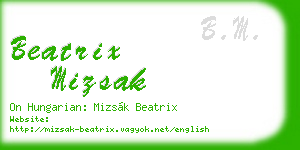 beatrix mizsak business card
