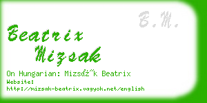 beatrix mizsak business card